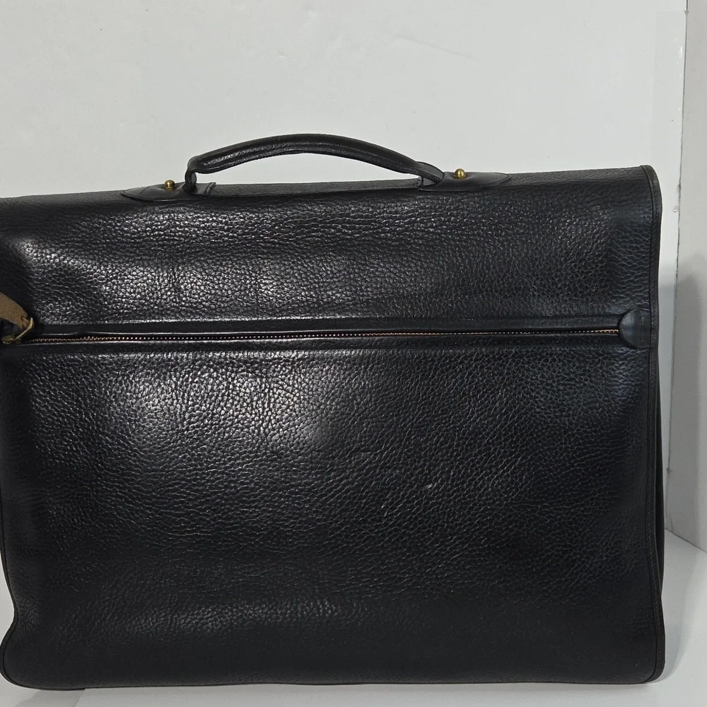 Vintage Chesneau Black Top Grain Leather Men's Briefcase